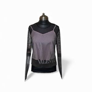 Orange Kiss Black Mesh Top with plastic  Rhinestones an extra top I’m adding